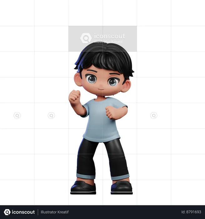 Cute Boy Giving Congrats Pose  3D Illustration