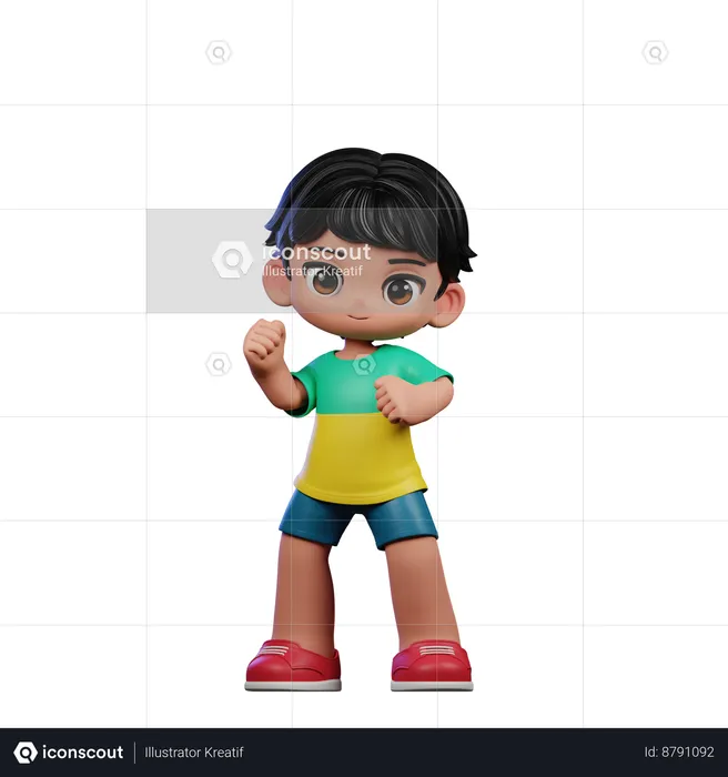 Cute Boy Giving Congrats Pose  3D Illustration