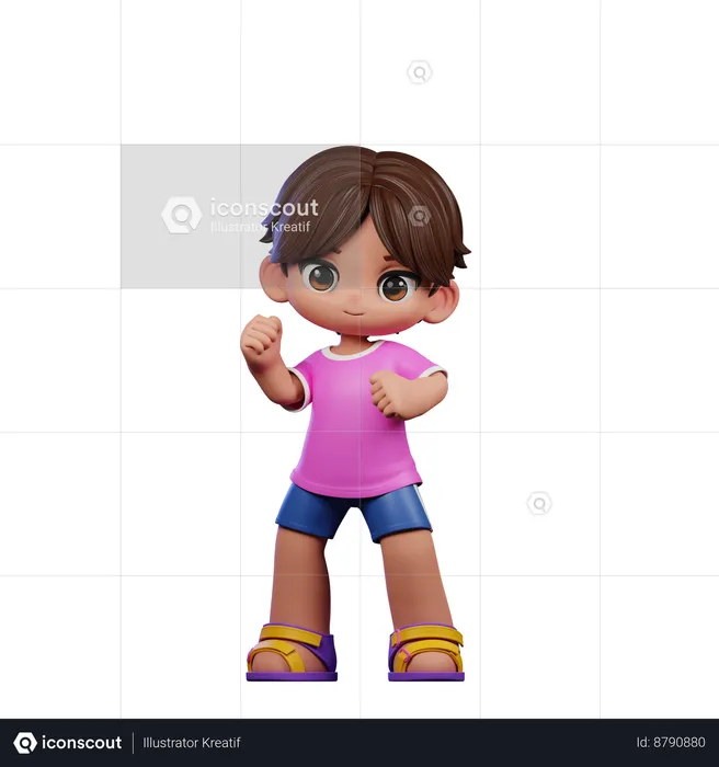 Cute Boy Giving Congrats Pose  3D Illustration