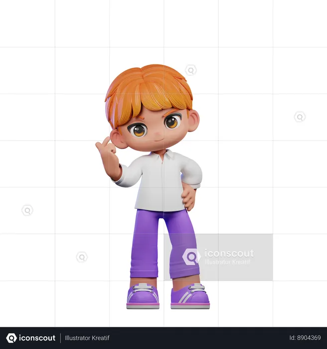 Cute boy Giving Love Sign  3D Illustration