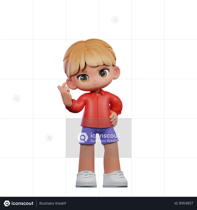 Cute boy Giving Love Sign  3D Illustration