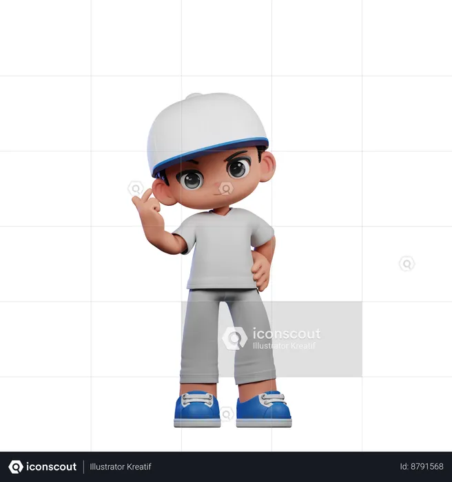 Cute Boy Giving Love Sign Pose  3D Illustration