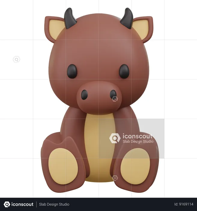 Cute Bull  3D Icon