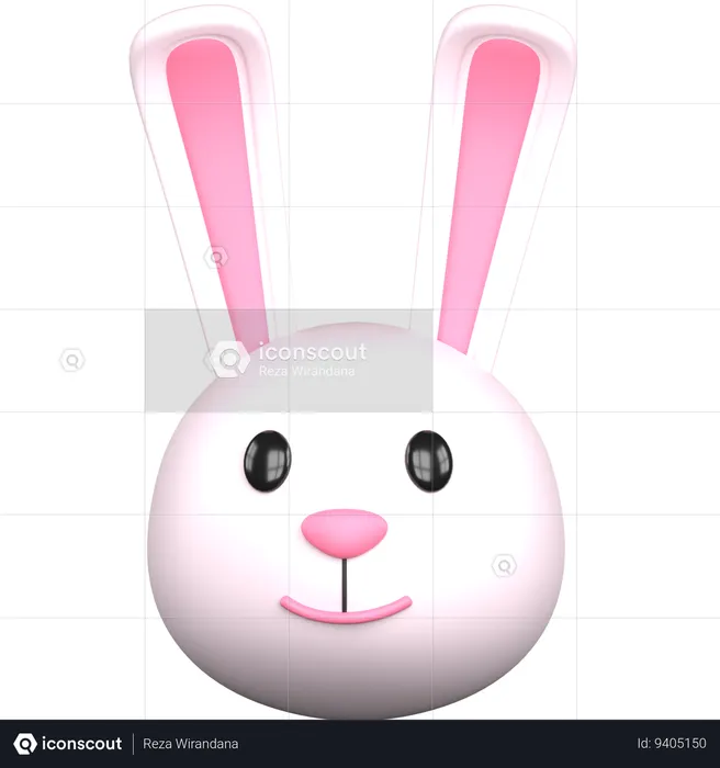 Cute Bunny  3D Icon