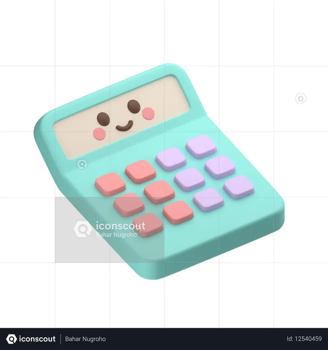 Cute Calculator  3D Icon