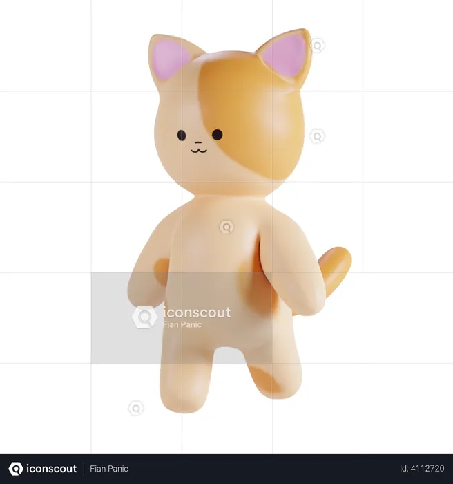 Cute Cat  3D Illustration