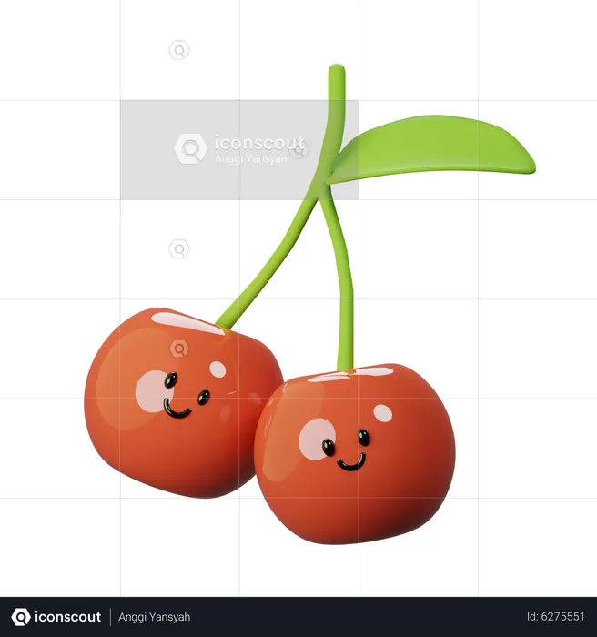 Cute Cherry  3D Icon