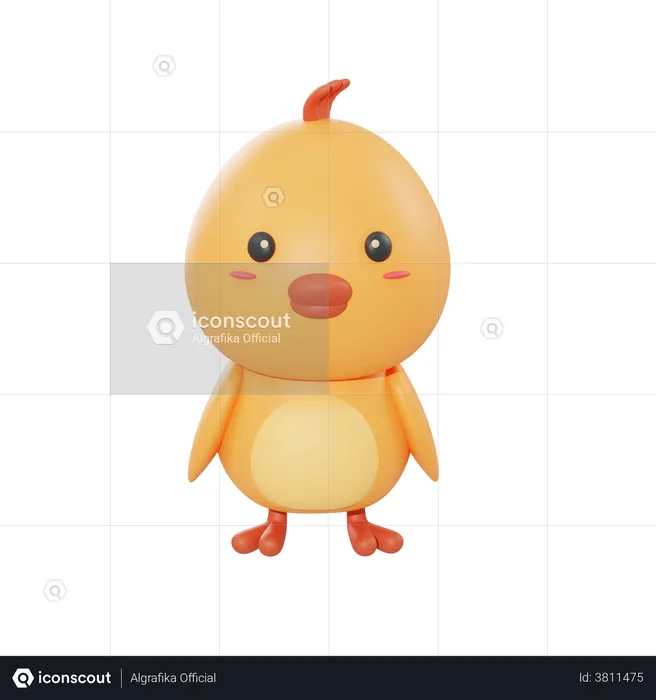 Cute Chicken  3D Illustration