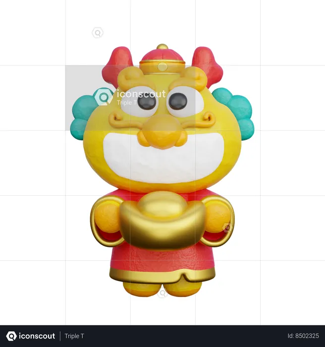 Cute Chinese Dragon  3D Icon