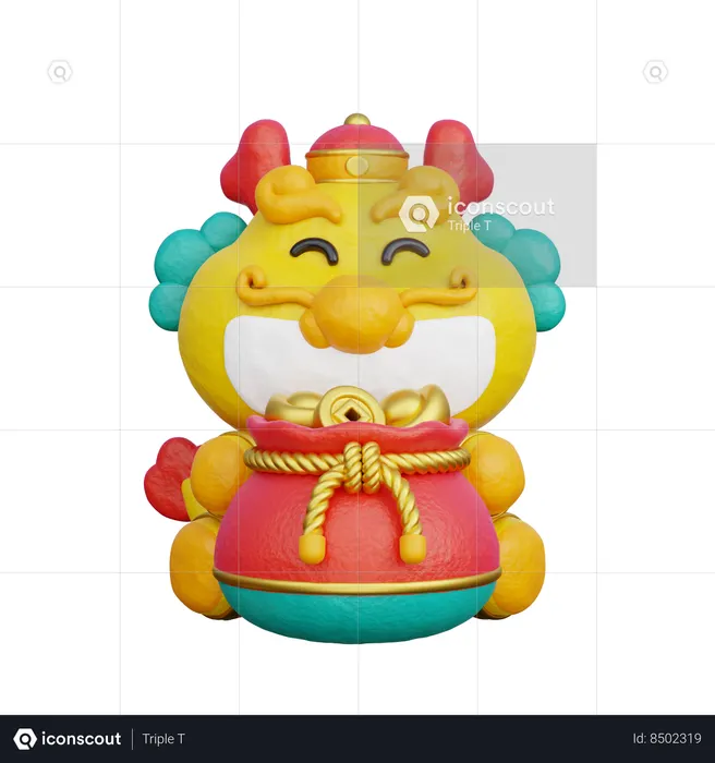 Cute Chinese Dragon  3D Icon