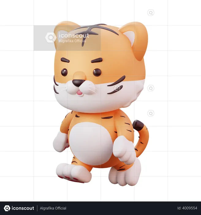 Cute Chinese Mascot Tiger  3D Illustration