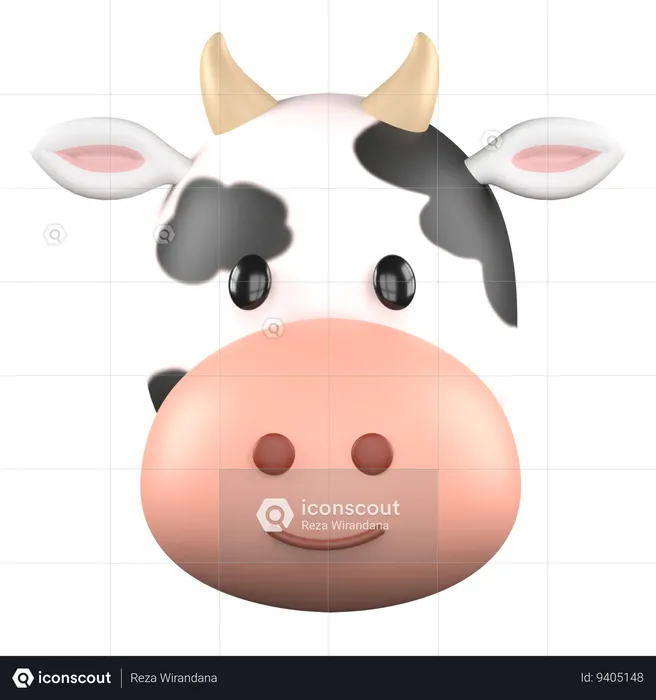 Cute Cow  3D Icon