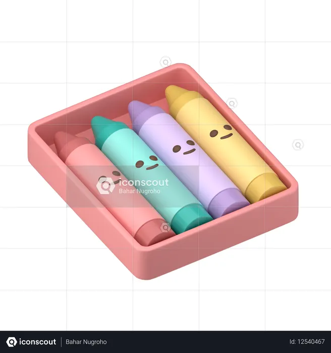 Cute Crayons  3D Icon