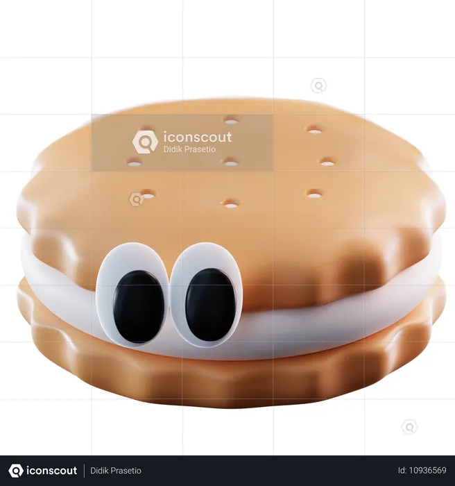 Cute Cream Biscuits  3D Icon