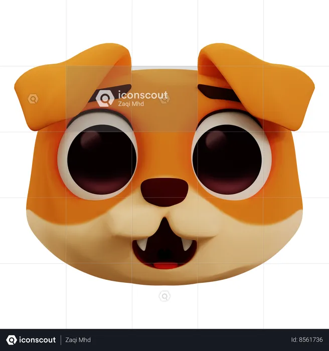 Cute Dog Happy Emoji Emoji 3D Icon