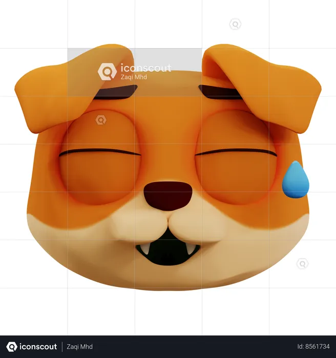 Cute Dog Laughing Emoji Emoji 3D Icon