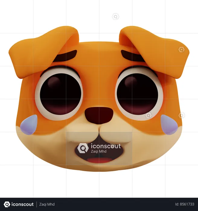 Cute Dog Laughing Out Loud Emoji Emoji 3D Icon