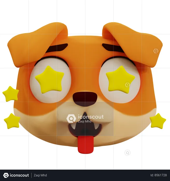 Cute Dog Star Emoji Emoji 3D Icon