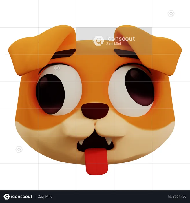 Cute Dog Ugly Face Emoji Emoji 3D Icon