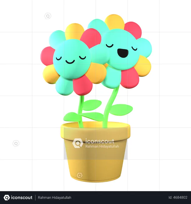 Cute Flower  3D Illustration