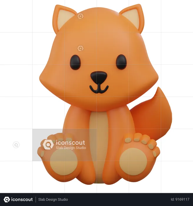 Cute Fox  3D Icon