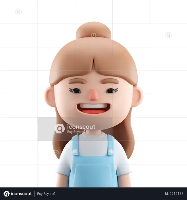 Cute Girl  3D Icon
