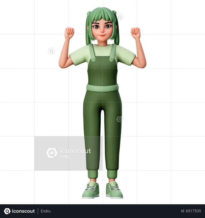 Woman indicating something 3D Illustration download in PNG, OBJ or