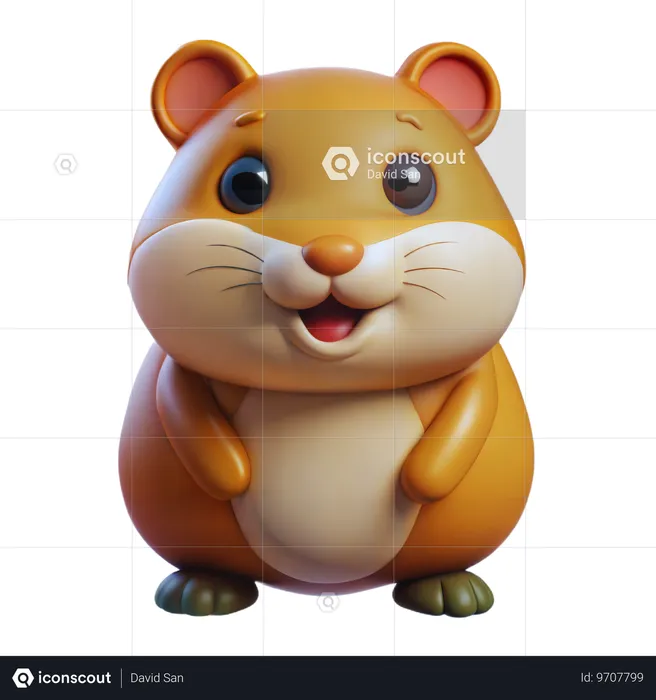 Cute Hamster  3D Icon