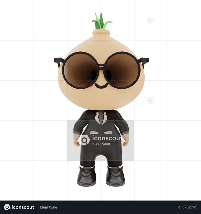 Cute kid Businessman wearing goggle  3D Illustration