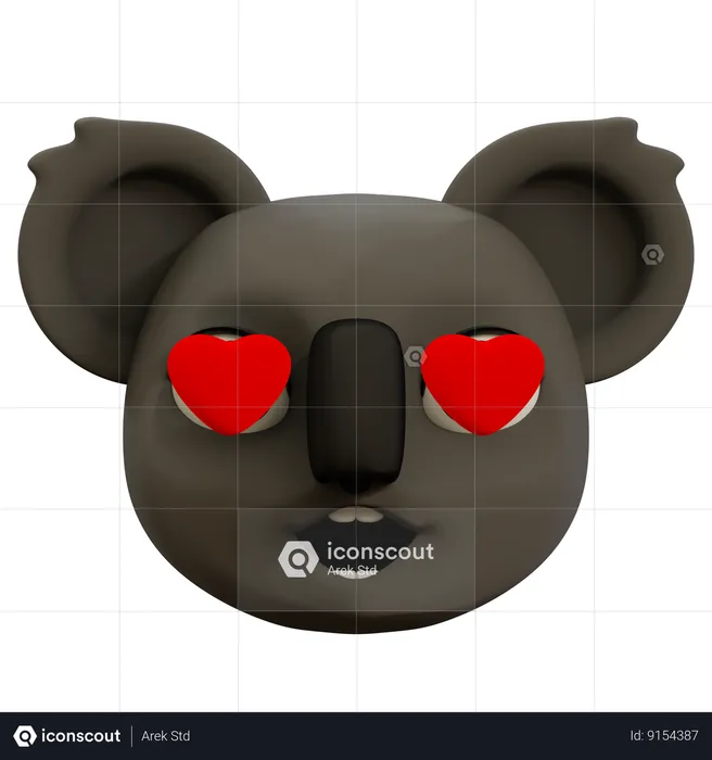 Cute Koala Love Emoji Emoji 3D Icon