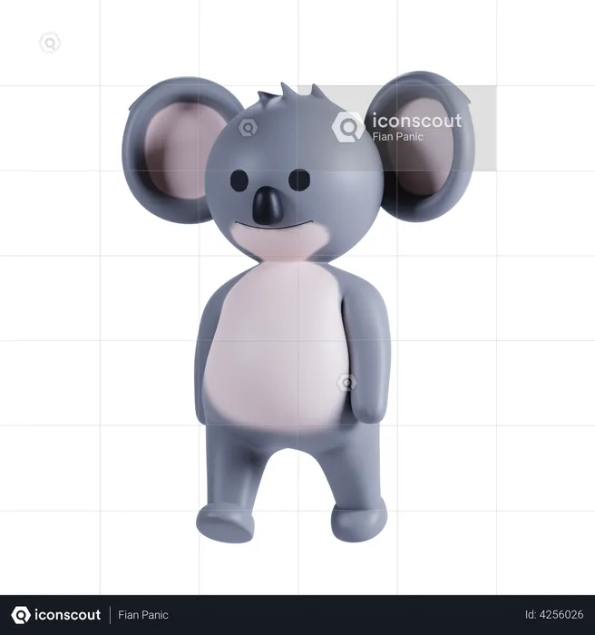 Cute Koala Pose  3D Illustration