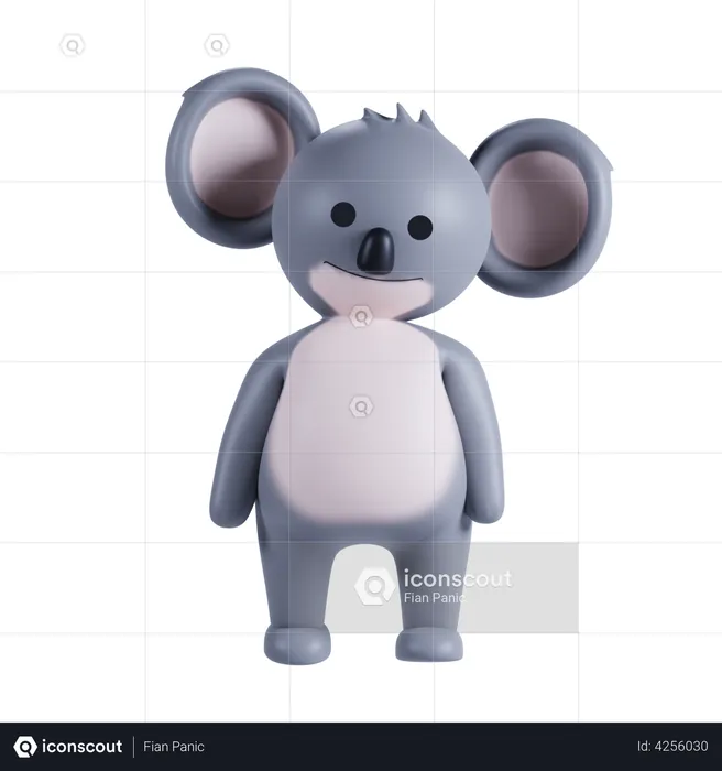 Cute Koala Pose  3D Illustration