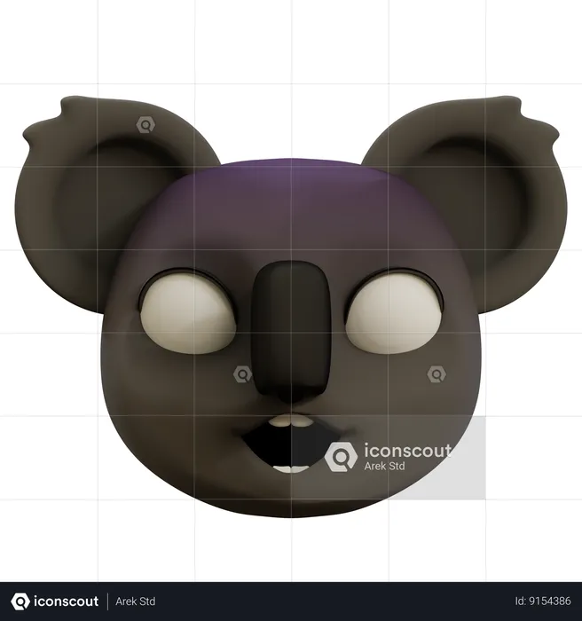 Cute Koala Scared Emoji Emoji 3D Icon