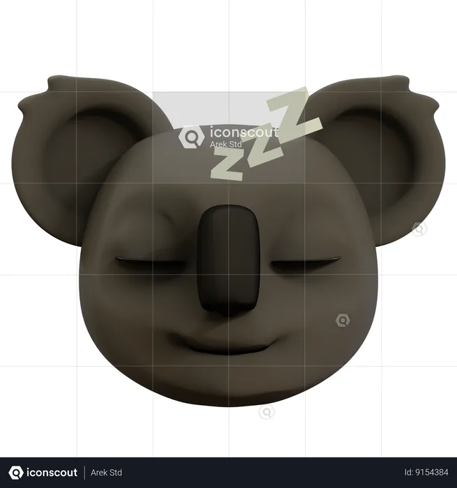 Cute Koala Sleeping Emoji Emoji 3D Icon