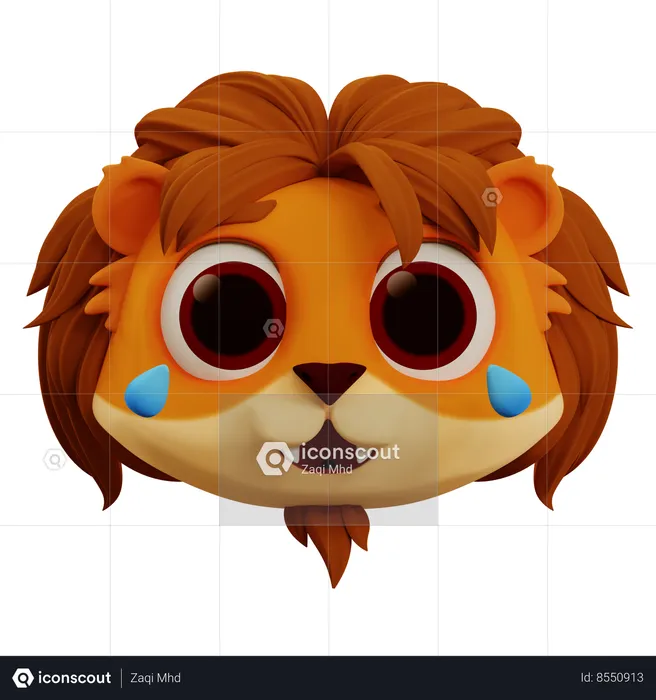 Cute Lion Laughing Out Loud Emoji Emoji 3D Icon