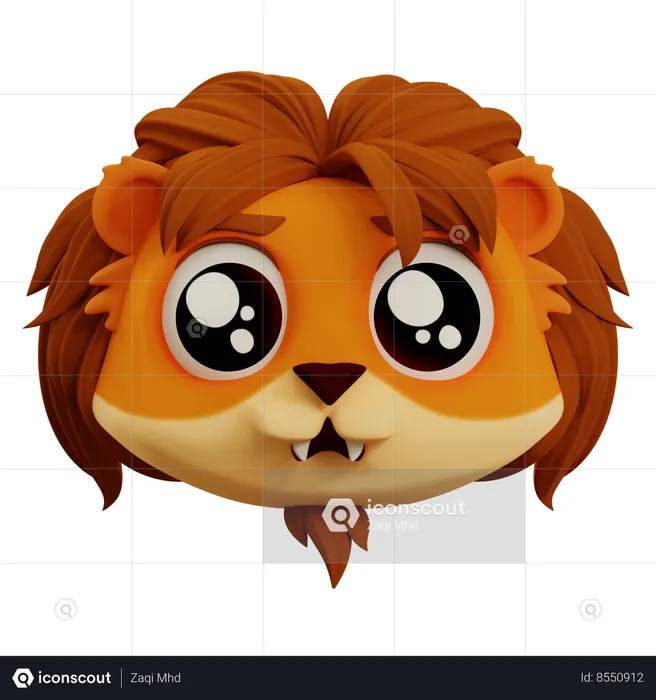 Cute Lion Sad Emoji Emoji 3D Icon