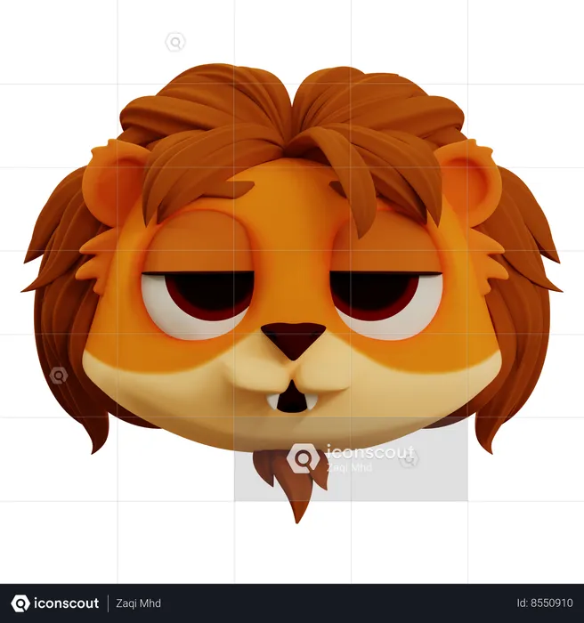 Cute Lion Sleepy Emoji Emoji 3D Icon