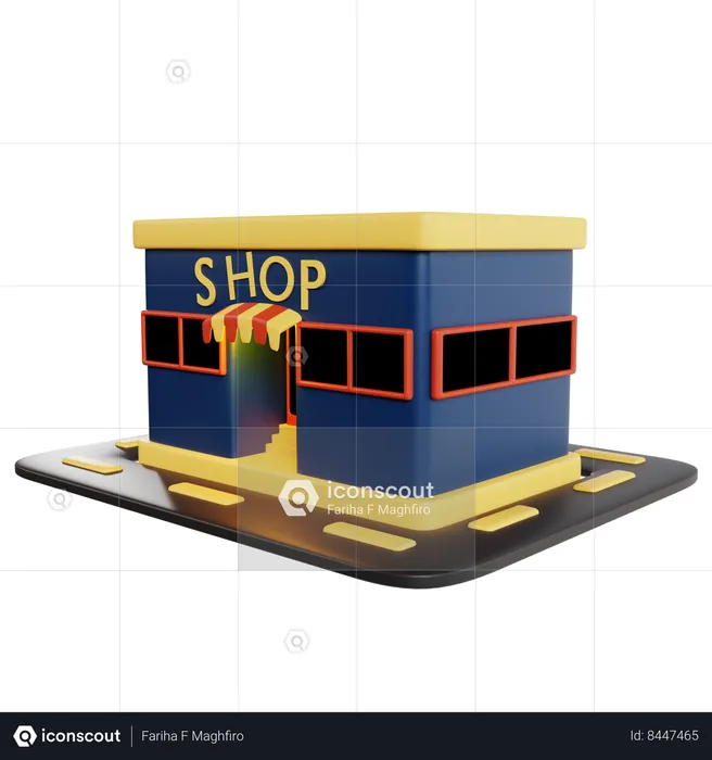 Cute Miniature Shop Model  3D Illustration