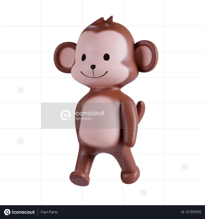 Cute Monkey  3D Illustration