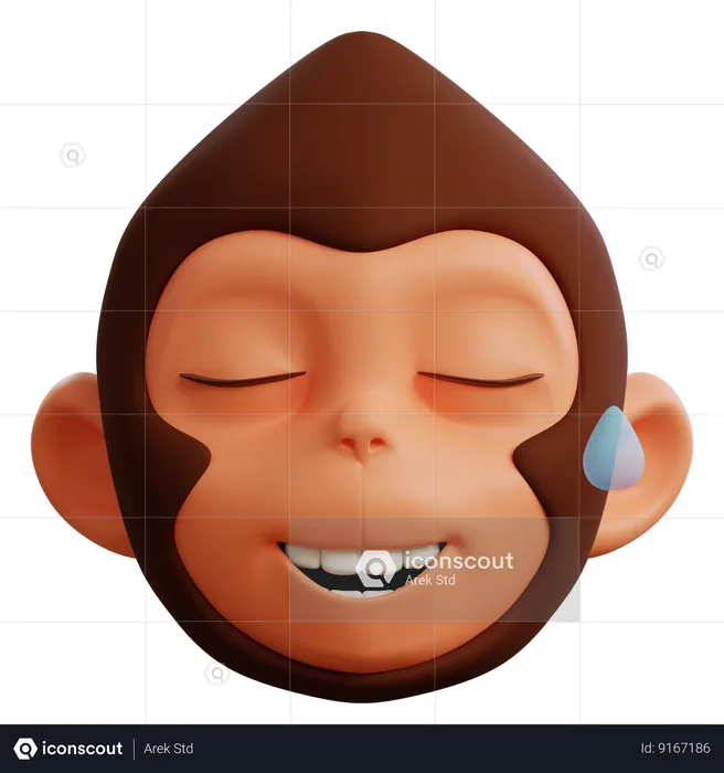 Cute Monkey Laughing Emoji 3D Icon