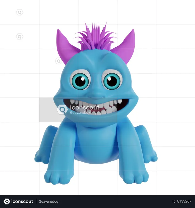 Cute Monster  3D Icon