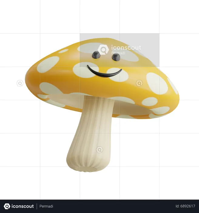 Cute Mushroom  3D Icon