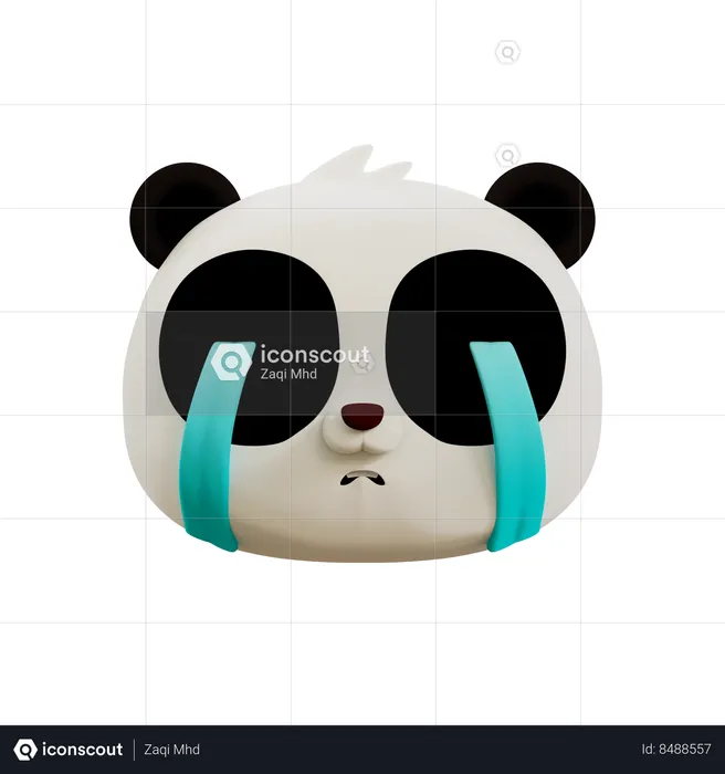 Cute Panda Cry Emoji Emoji 3D Icon