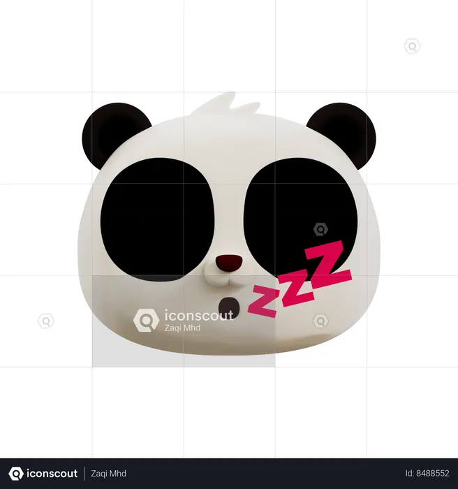 Cute Panda Deep Sleep Emoji Emoji 3D Icon
