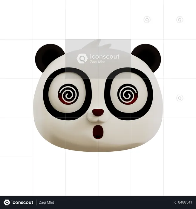 Cute Panda Is Dizzy Emoji Emoji 3D Icon