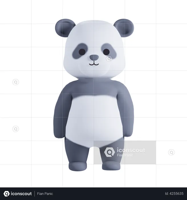 Cute Panda Pose  3D Illustration