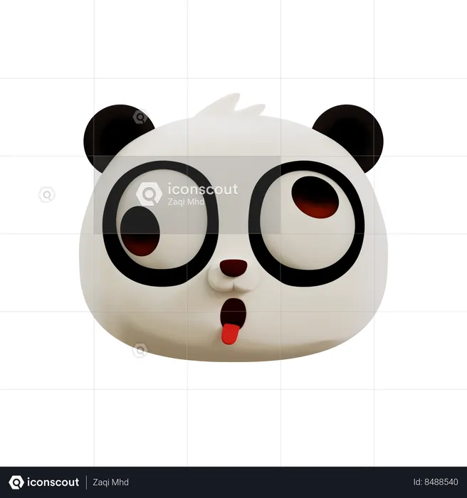 Cute Panda Ugly Face Emoji Emoji 3D Icon