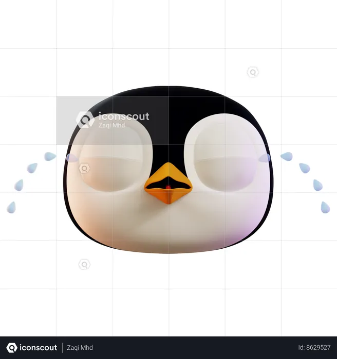 Cute Penguin Crying Emoji 3D Icon