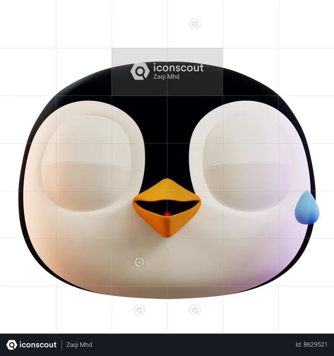 Cute Penguin Laughing Emoji 3D Icon