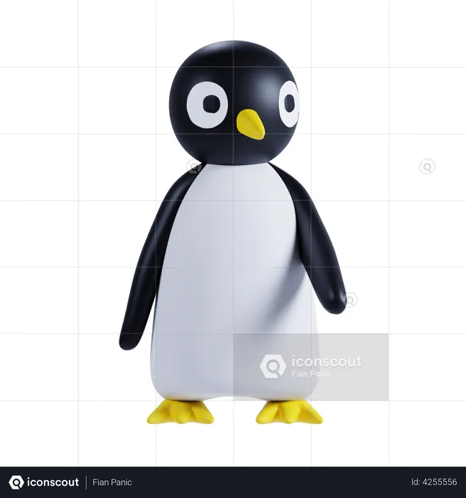 Cute Penguin Showing Something  3D Illustration